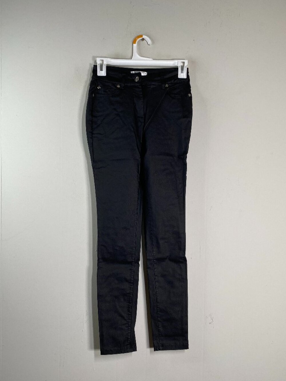 89th + Madison Coated SKINNY Jeans Women's 2 Low Rise Black Casual Pants